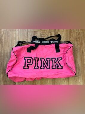 Large VS PINK duffle bag neon pink